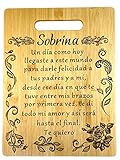 Regalo para sobrina: Tabla de cortar de bambú grabada (22 x 30 cm) Regalo para sobrina en tabla de cortar de bambú grabada en español 9 x 12 pulgadas