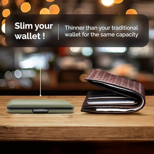 Image of OGON -DESIGNS- Aluminum wallet, Large capacity with metal lock, RFID Protection against fraud and demagnetization, Smart Case OSLO Large model