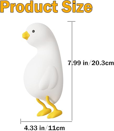 Miniatura 7 de Luz nocturna para niños, bonita luz de pato plano y blando, lámpara de silicona con animales Kawaii para niños y niñas, luz nocturna LED para