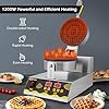 Dyna-Living Commercial Waffle Maker Intelligent Restaurant Waffle Machine Intelligent Non-stick Round Waffle Machine Stainless Steel Waffle Iron Machine Professional Waffle Maker for Restaurant, 1200W
