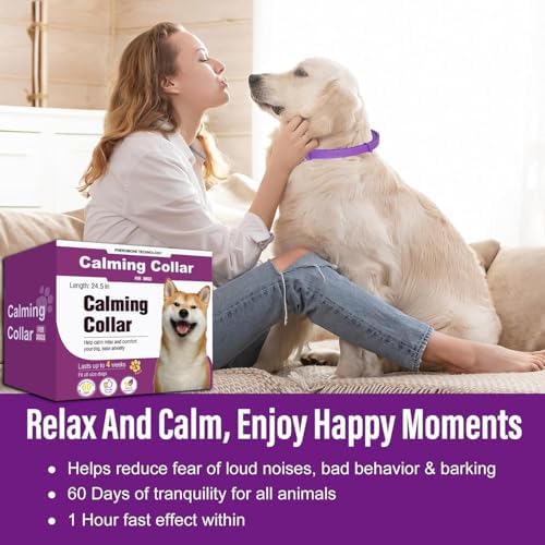 Aurevoen Calming Collars for Dogs, 4 Pack, 60-Day Pheromone Support, Purple - 1