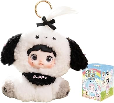 CALEMBOU Plush Blind Box, Cute Nommi Sitting Zoo Series Soft Stuffed Keychain, Kawaii Mystery Vinyl Bag Charms Collectible for Birthday Christmas