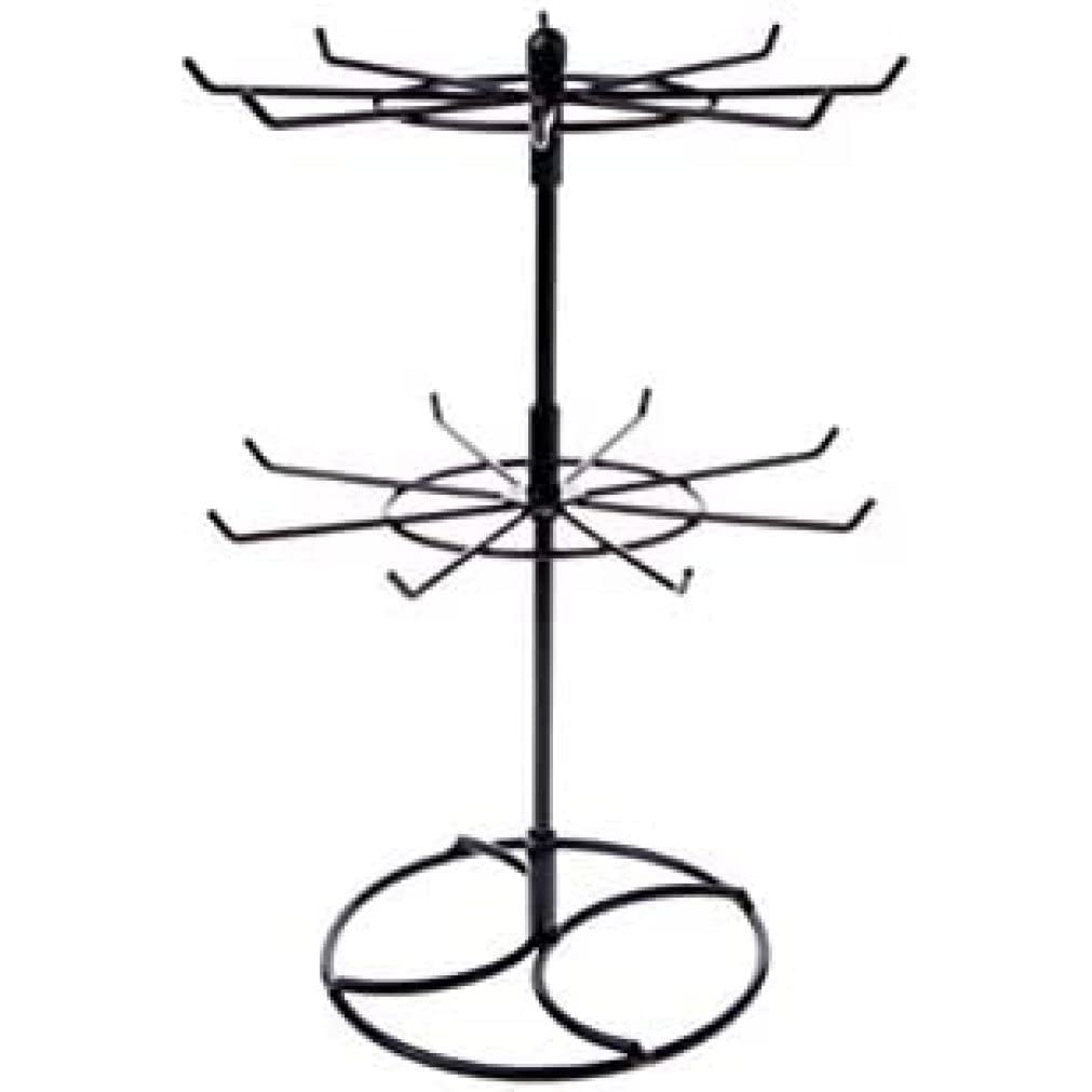 Nopeilvi 2 Tier Rotating Jewelry Display Stand,Rotating Jewelry Tower Necklace Hanger Organizer Stand, Necklace Holder Jewelry Tree Bracelet Stand Display Organizer For Necklaces Bracelets Earrings Rings