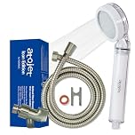 Atojet Korea's Beauty Culture Inspired Carbon Composite Filter Shower Head Single Set (Hose, Bracket, Teflon Tape, Wrench) (AJ8200MC-SET-SNG)