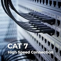deleyCON 0,25m Flaches CAT7 Netzwerkkabel 10 Gbit/s, 10 Stück - Schwarz – Ansicht 5