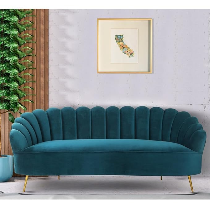 ZARA TRADING COMPANY Lawistan 3 Seater Velvet Fabric Sofa Set (Bottle Green)