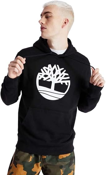 Timberland Yc Core Tree Pull Over Erkek Siyah Kap onlu Sweatshirt, M, TB0A2BJHN921