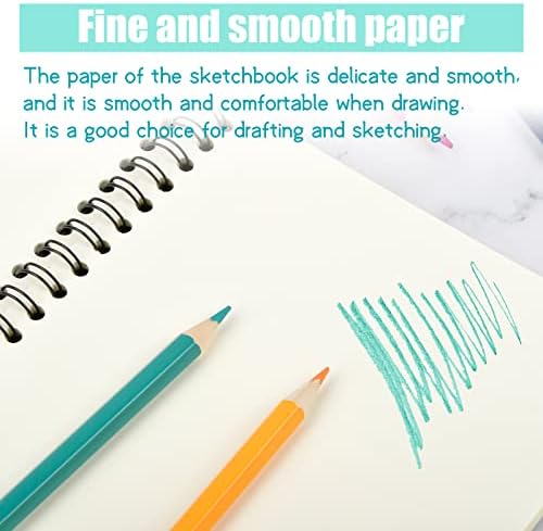 4PCS A5 Sketchbook for Artists, 100 Pages/ 50 Sheets Blank Sketch Book, Spiral Bound Plain Paper Notebook, Drawing Sketch Pad for Painting, Sketching Doodling,Watercolor,Drawing Landscape (Black)