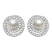 Produktbild AoedeJ Ohrstecker, 8 mm, Süßwasser-Zuchtperle, gedreht, 925 Sterlingsilber, CZ Hochzeit Ohrringe