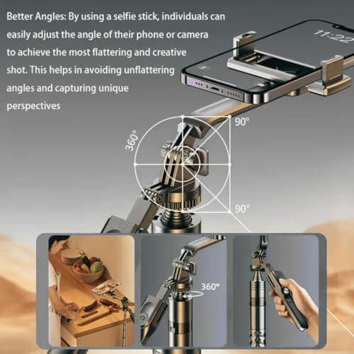 Image of EDNITA E28 Selfie Stick Tripod Long 69 inch with 360 Rotating Tripod Stand,Multifunctional Bluetooth Tripod Stand for Smartphones,Cameras,Perfect for Vlogging,Travel & Video & Support Two Phone Clamps