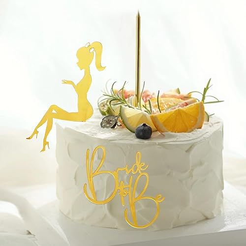 Juego de 2 decoraciones de acrílico para tartas de boda, decoración de despedida de soltera