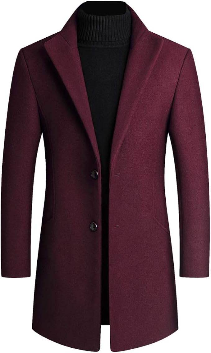 Amazon チェスターコート ワインレッド ロング コート メンズ メルトン ウール ジャケット ビジネス スリムコート カシミヤ 秋冬 防寒 大きいサイズ 無地 紳士服 Red 3xl コート ジャケット 通販