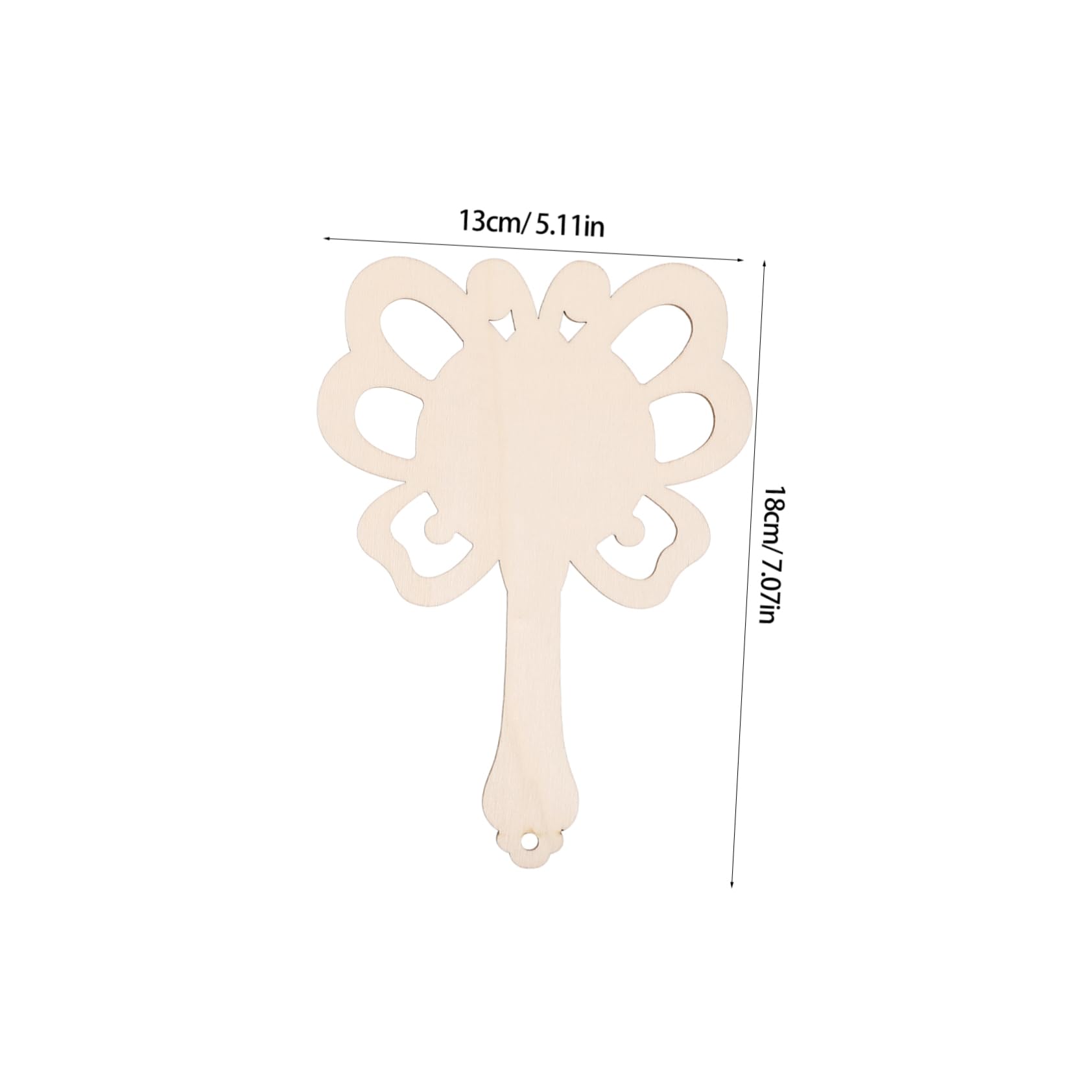 SUPVOX Craft Mirror Kids Unfinished Wooden Hand Mirror Decorative DIY Paint Craft Handle for Activities