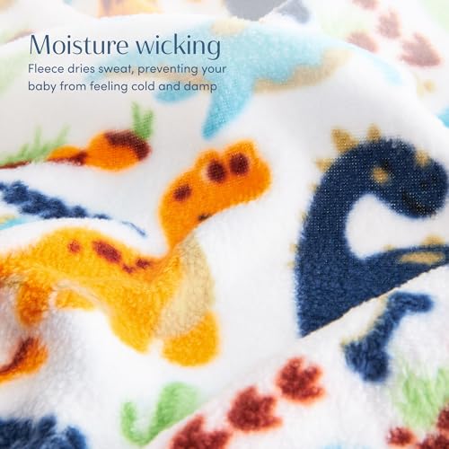 Image of SleepingBaby Zipadee-Zip Transition Swaddle - Fleece Baby Swaddle Blanket with Zipper Convenience - Dino, Small (4-8 Month)