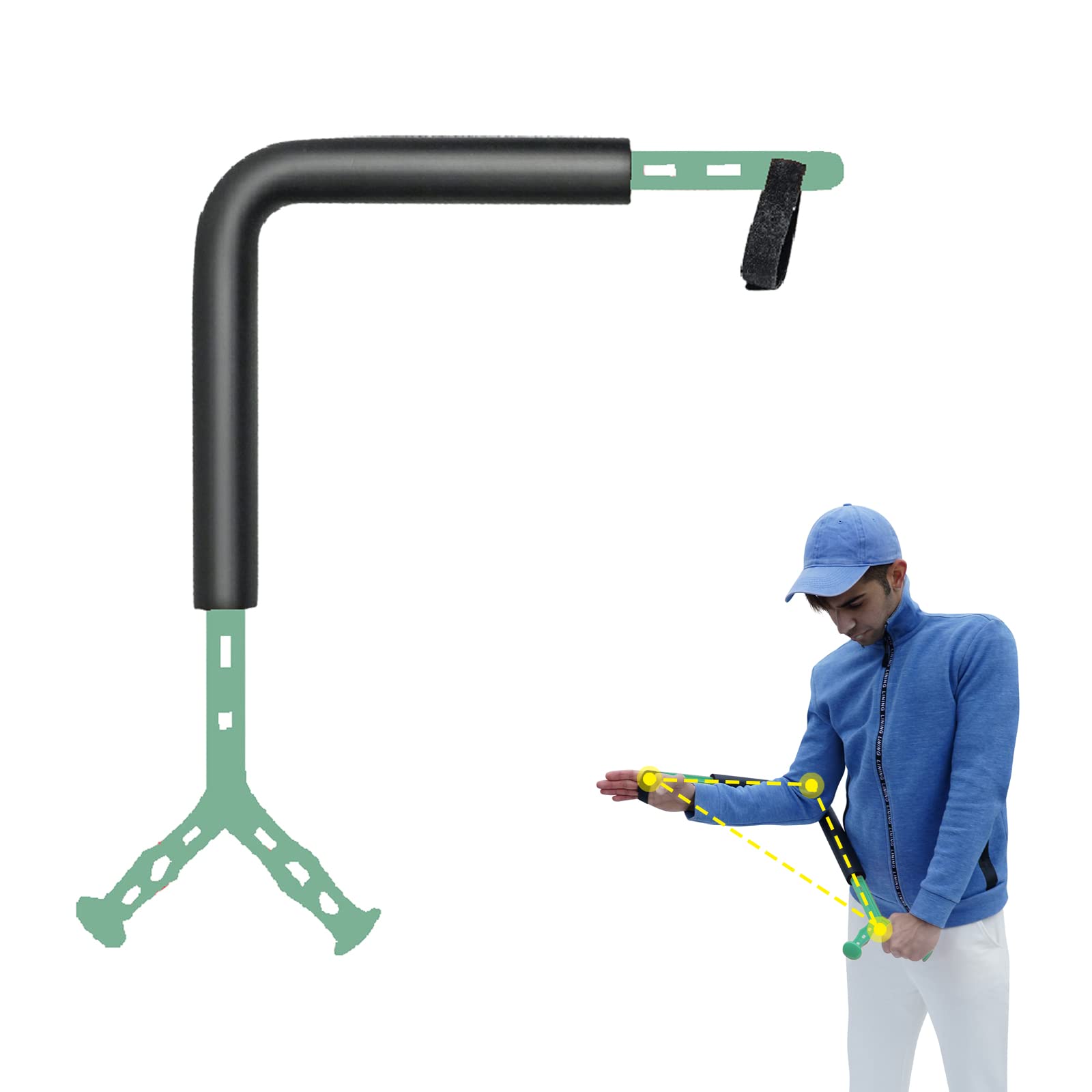 Photo 1 of Golf Swing Trainer, Golf Training Aid, Gold Rotation Swing Aid for Beginners to Improve Hinge, Forearm Rotation, Shoulder Turn, Help Practice and Master The Standard Movements sage green