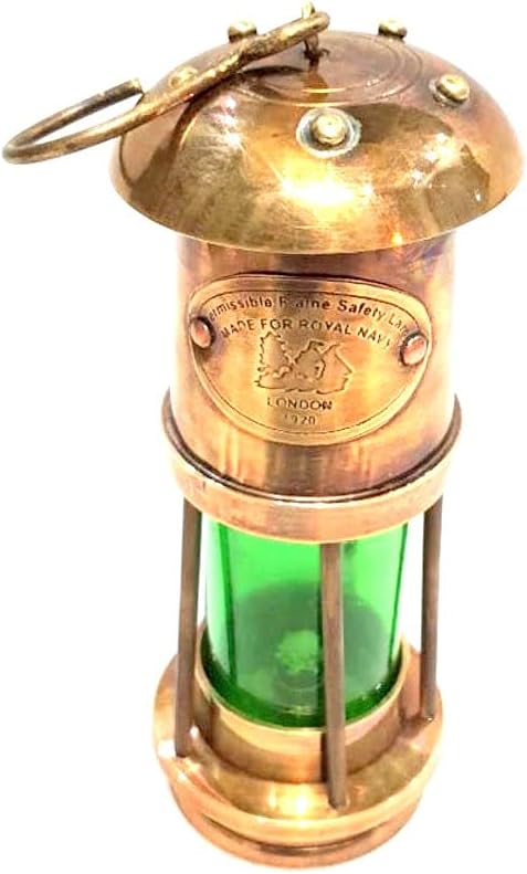 Brown Antique 6 Inch lamp Marine Antique Brass Lantern Vintage Nautical Oil Lamp Decor Collectible Collection