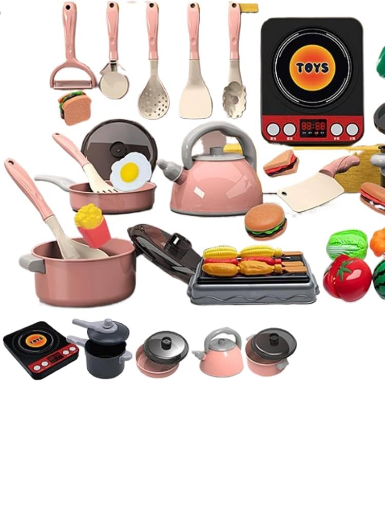 Amazon | おままごとセット キッチントイ おもちゃ 84点セット 圧力鍋