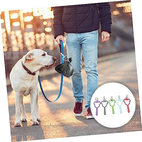 Attache-laisse pour chien avec support de sac à déjections noir (lot de 5) - 3
