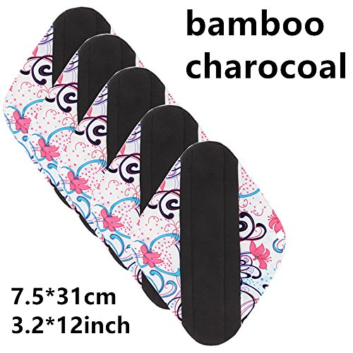 Bamboo Reusable Cloth Menstrual Pad, Mosunx(TM) Washable Menstrual Pad Mama Sanitary Pad (L, Multicolor C)