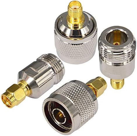 BOOBRIE SMA to N Type Adapter Kit 4PCS SMA 4G Antenna Adapter SMA Female/Male to N Male/Female Connector Signal Booster Adapter N to SMA for CB Antenna Radio Wifi Antenna Wirelesse Wifi Router Antenna
