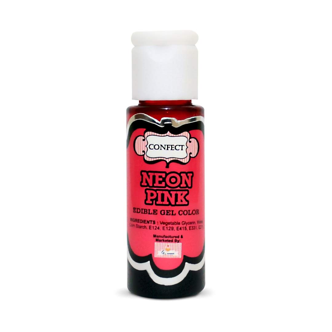 Confect Neon Pink Edible Food Gel Color 20 GMS for icing & cake decorating