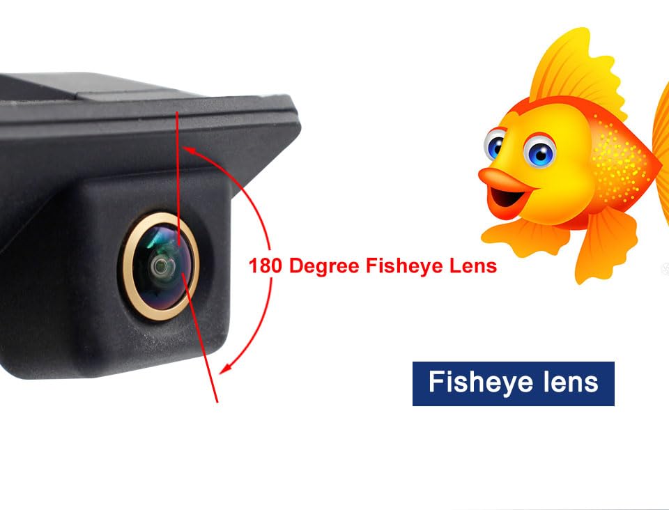 Image of Vlicevrn Vehicle Car Rear View Camera Dynamic Trajectory Tracks Line Backup Parking Camera for Toyota RAV4 XA30 / Toyota Vanguard XA30 2005~2012 (Spare Wheel On Door) (Golden Fisheye Dynamic)