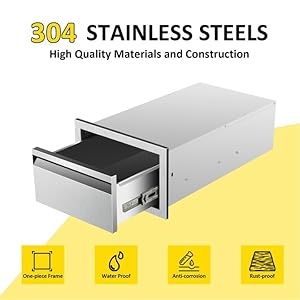 Outdoorkitchendrawers14wx85hx23dflushmountsinglebbqdrawersbuiltinstainlesssteeldrawerforoutdoorkitchenislandpatiogrillstation Urban Country Home Decor Outdoor kitchen drawers 14 w x 85 h x 23 d flush mount single bbq drawers built in stainless steel drawer for outdoor kitchen island patio grill station urban country home decor