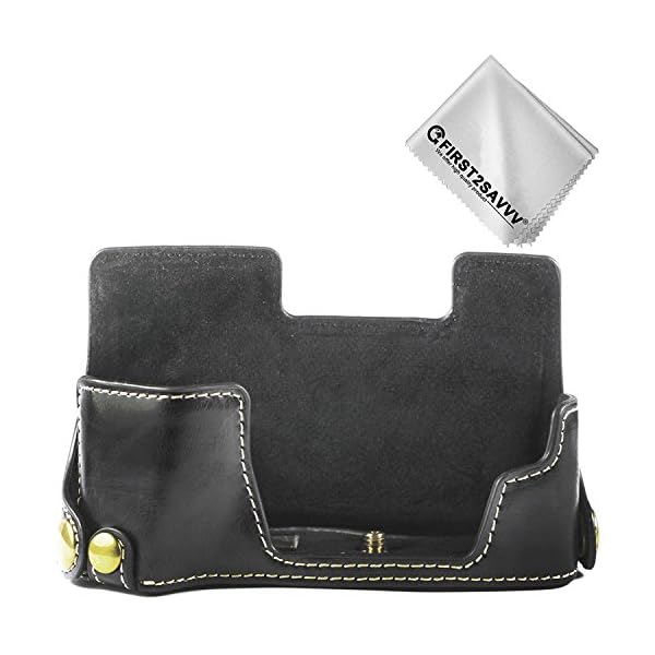 First2savvv schwarz Gehäusehälfte präzise Passform PU-Leder Kameratasche Fall Tasche Cover für Fujifilm X-E3 XE3 - XJPT…