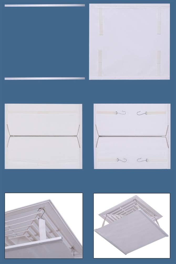 Liveinu Canvas Air Deflector Adjustable Reusable Heat and Air Deflector for Drop Ceiling Vents RV, Home HVAC, AC and Ceiling Registers Air Conditioner Deflector White 11.7"x39" Inch