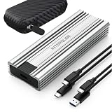 Including a Carrying Bag, New Designed Aluminum M.2 NVMe & SATA Dual Type SSD Enclosure Adapter, USB