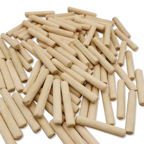 100 Pieces of 3/8 Inch Wooden Straight-Slot Dowel Pins for Furniture & Door Installation Dowel Jig Adaptation Basic Woodworking DIY Accessories