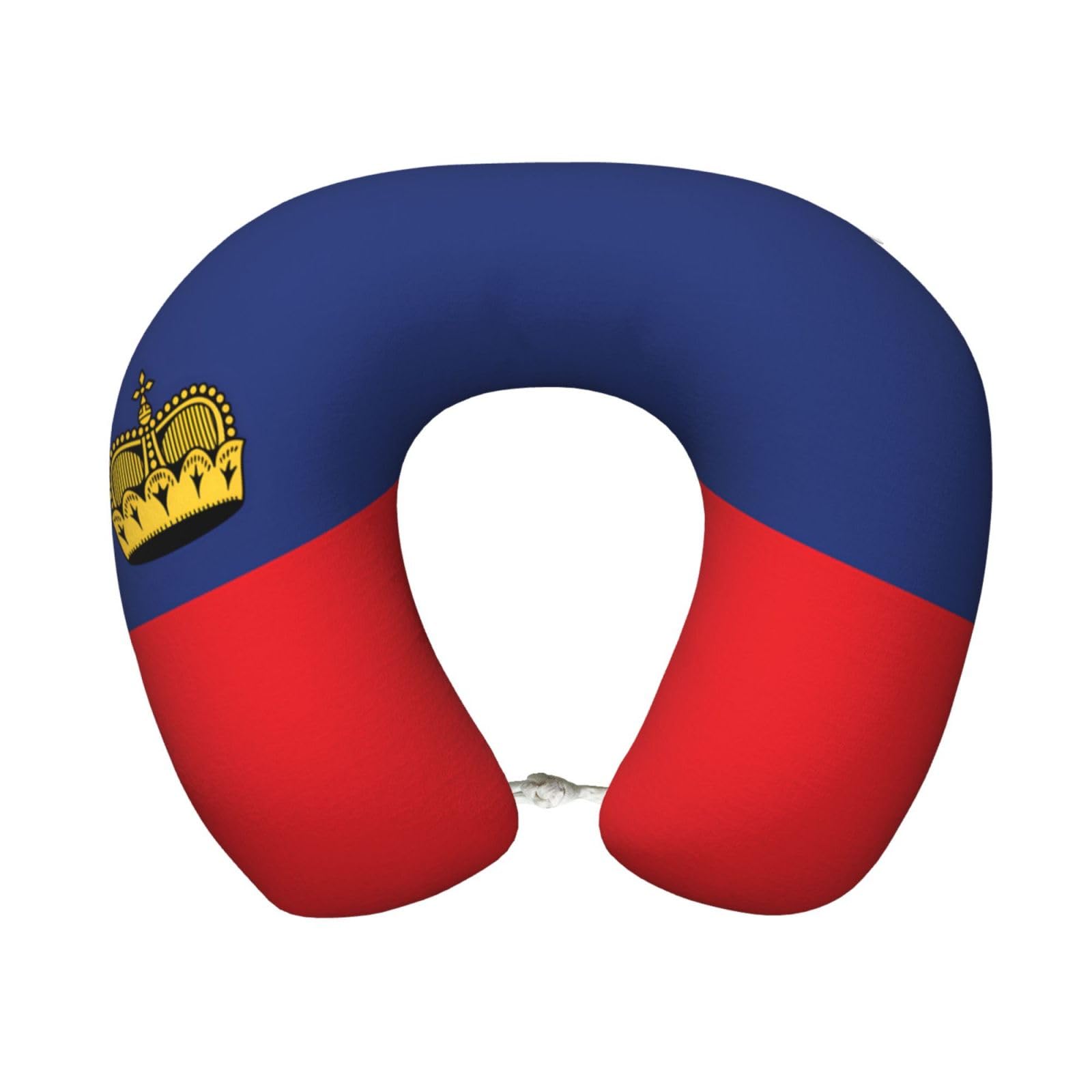 peiyeety Comfortable Flag of Liechtenstein Print Memory Foam Travel Pillow - U-Shaped Neck Support for Trips, Office Naps, and More