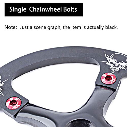 Saiper 10Pcs M8 Single Bike Chainring Bolts 7075 Aluminum Alloy Bicycle Crankset Nuts Chainwheel Screws Fit For Road Bike, Mountain Bike, Bmx, Mtb, Fixie #TOP5