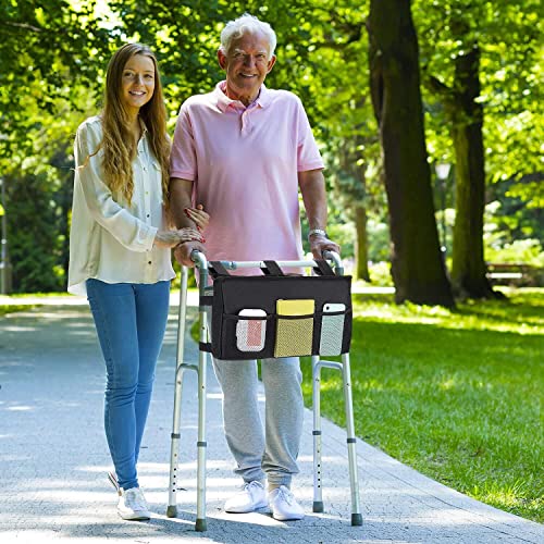 Supregear Walker Bag, Durable Folding Rollator Walker Accessories Pouch Tote Organizer For Walker Rollator And Wheelchair, Machine Washable, Black #TOP1