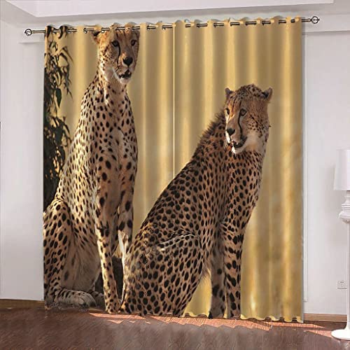 Feelyou Puppy Room Darkening Curtains - 3D Pug Dog Pattern Thermal Blackout Drapes, 42x63 Inch, 2 Panels