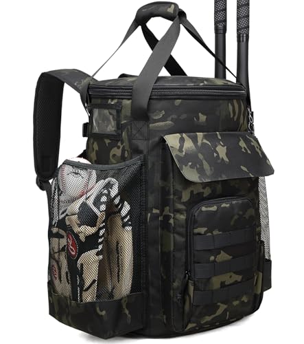 Baseball Bucket Bag Backpack, Coaches Bucket Bag Fit 6 Gallon Buket, Baseball Coaching Accessories with Backpack Straps, Tactical Style Softball Coaches Bags with Multiple Pockets Bucket not included