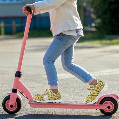 Kids Shoes Running Shoes Girls Boys Primary School Students Sports Shoes Spring and Autumn Casual Shoes Sunflowers Cute White Cat Pattern（White Sole）3