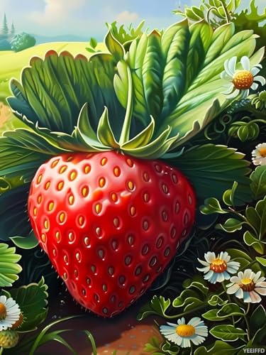 Broderie diamant 5D fraise pour retrouver calme et sérénité