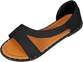 Sandalias informales de verano de color sólido con puntera abierta y cómodas para la playa
