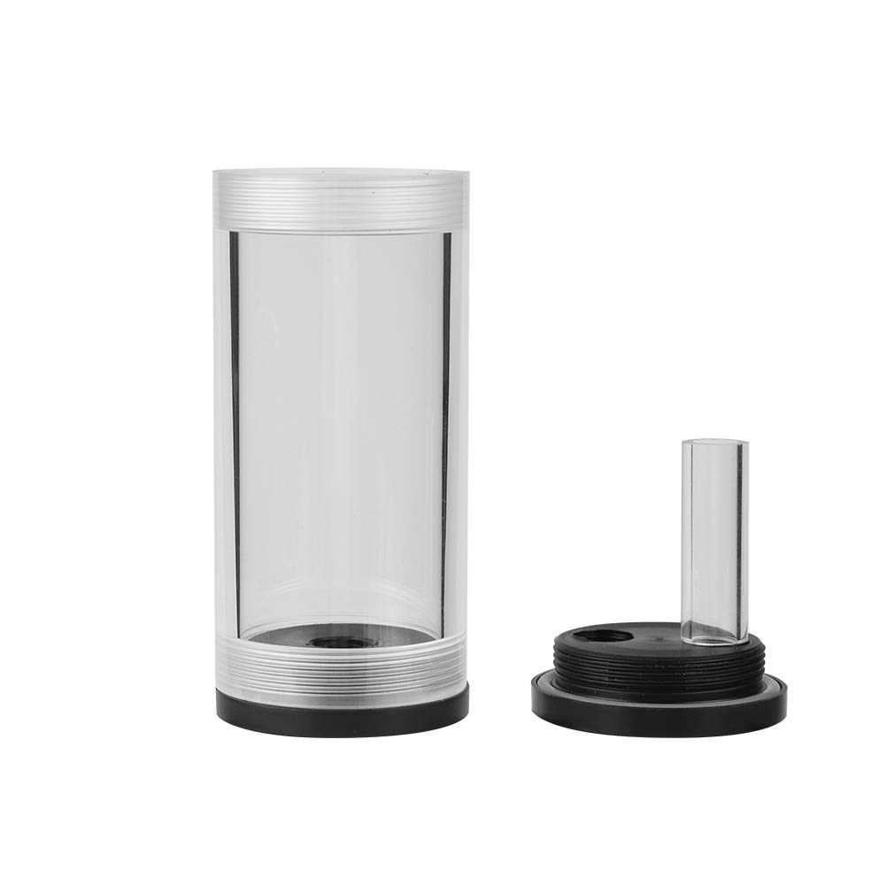 Serbatoio di raffreddamento ad acqua per computer da 50 mm di diametro e 160 mm di lunghezza con mini pompa DC da 800 L/h, serbatoio d’acqua a cilindro per di raffreddament (110 mm)