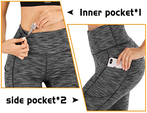 Iuga High Waisted Yoga Pants For Women With Pockets Capri Leggings For Women Workout Leggings For Women Yoga Capris Space Dye Gray #TOP3