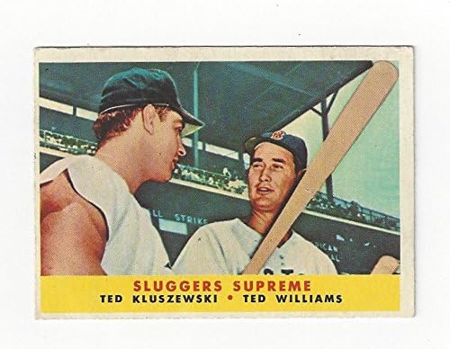 Vintage Ted WIlliams & Ted Kluszewski "Sluggers Supreme" Collectible Baseball Card - 1958 Topps Baseball Card #321 (Boston Red Sox) Free Shipping with Insurance