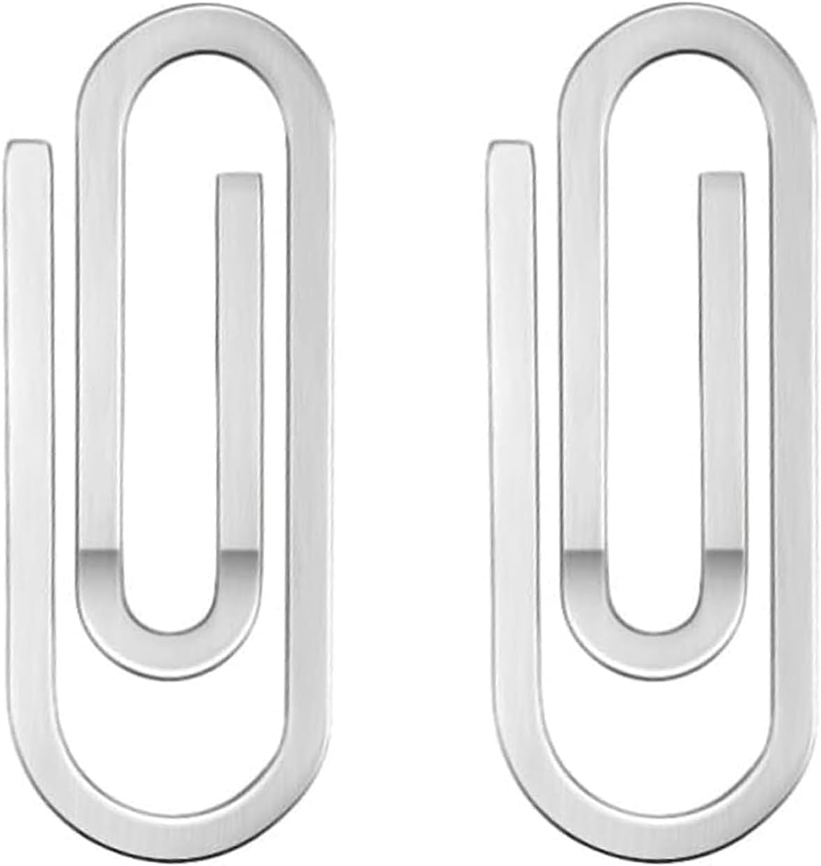 2 Pieces Men's Stainless Steel Money Clips Decoration Office Paper Clips Money Clip Easy to Carry Money Clip for Men Silver for Office School Bill Paper Cash Documents