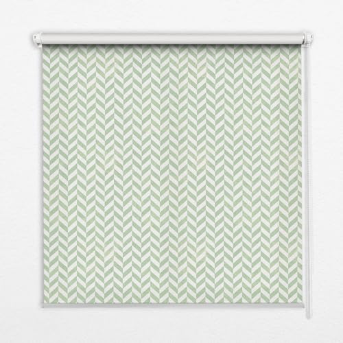 Store enrouleur perméable intérieur sans perçage 50x50cm chevrons verts - 2