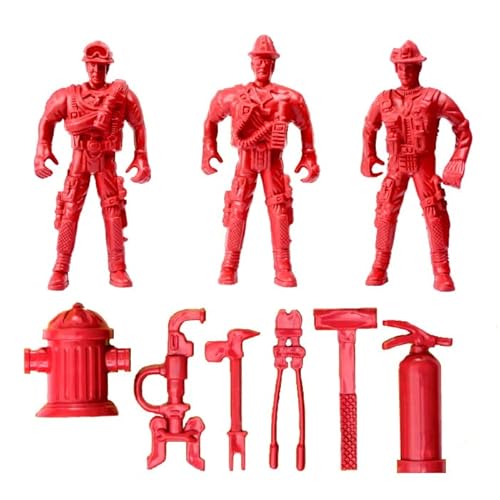 Kit Especial Bombeiro Caminhão de Controle Remoto com Farol Bonecos Soldadinhos e Chapéu Infantil Bo