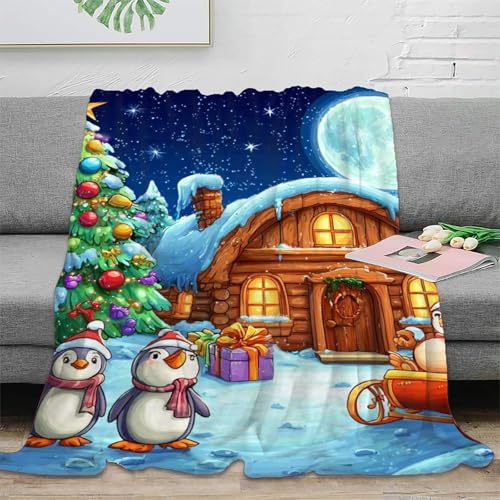 Couverture polaire flanelle Noël lit canapé doux 100x130cm - 3