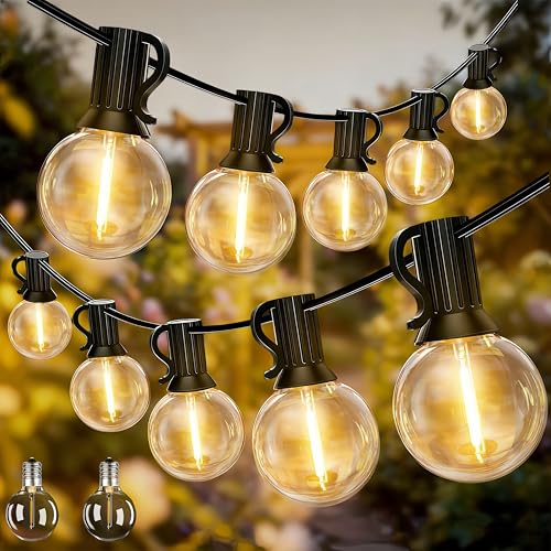 LaPitio Catena Luminosa Esterno, 45.7M IP45 Impermeabile Collegabile Luci da Esterno con 75+2 G40 Lampadine in Plastica Infrangibile, Bianco Caldo 2700K per Giardino, Patio, Feste, Matrimoni