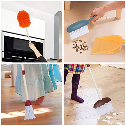 Tomons Kids Cleaning Set - Pretend Play Housekeeping Toys Cleaning Set，6 Pcs Cleaning Tools Educational Toys for Toddler Boys and Girls Includes Dinosaur Station，Mop，Broom，Dustpan，Brush，Duster - Thumbnail 2