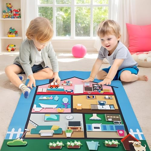 Tablas de actividades de fieltro para habitación infantil que resuelven el aburrimiento en casa 2