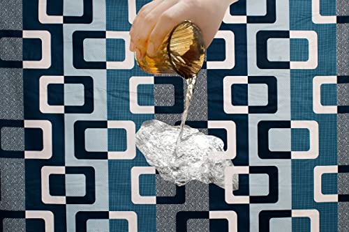 Image of The Furnishing Tree PVC Waterproof Microwave Oven Cover Compatible for Whirlpool 20 L Solo Magicook Classic-Knob Lattice Pattern Blue